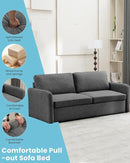 Queen Size Pull Out Sofa Bed, Convertible Sleeper Sofa Couch with Pullout Bed, 2 in 1 Sofa Bed Couch with Memory Foam Mattress for Living Room Office, Space-Saving, Dark Grey by CozyNest Decor