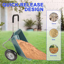 Dual Wheel Wheelbarrow, Heavy Duty Garden Cart, 300 lbs Capacity Utility Cart with Two 15 inches Pneumatic Tires for Outdoor Lawn Yard Farm Ranch (Green) by GreenHaven Gardens