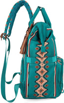 Wrangler Aztec Backpack Organized Daypack Travel Baby Bag with Stroller Strap and Side Bottle Pockets by TinyTreasures Baby Boutique