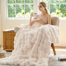 BENVWE Faux Fur Throw Blanket for Couch Bed - Fluffy Soft Thick Bubble Blanket for Living Room Home Decor - Mothers Day Birthday Gifts for Women, Cream White, 63" x 80" by CozyNest Decor