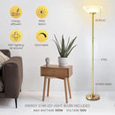 Super Bright Floor Lamp 8000LUMEN - DIMMABLE 30K Energy-Efficient Standing Lamp with Cement Base, for Living Room and Bedroom - Matte Finish, Modern and Elegant Design (White) by CozyNest Decor