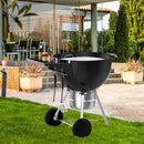 Charkettle Grill Table Shelf Compatible with Weber 22 Inches Kettle Grills, Outdoor Charcoal Grill Side Table BBQ Accessories with Hooks by GreenHaven Gardens
