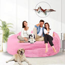 Bean Bag Chair for Adults 5FT,Soft Removable Cover for Teens/Girls Bedroom,Fluffy Giant Round Floor Beanbag Lounger Chairs (No Filler,Pink) by CozyNest Decor