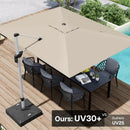 Patio Umbrella, 9' X 12' Outdoor Cantilever Umbrella with 360-degree Rotation for Garden, Deck, Backyard, Pool and Beach, Beige by GreenHaven Gardens