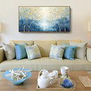 amatop Large Framed Abstract Canvas Wall Art Navy Blue Art Print Modern Nature Tree of Life Artwork Birch Contemporary Landscape Picture for Office Living Room Bedroom Hallway Home Decor 48x24 Inch by CozyNest Decor