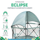 Baby Delight Go with Me Eclipse Deluxe Portable Playard | Playpen | Sun Canopy | Indoor and Outdoor | Ultra Padded Nylon Floor | Green Garden by TinyTreasures Baby Boutique
