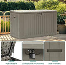 YITAHOME 200 Gallon Extra Large Deck Box, Double-Wall Resin Outdoor Storage Box with Flexible Divider for Patio Cushions Pool Supplies Garden Tools, 990 lbs Load Capacity, Lockable (Light Brown) by CozyNest Decor