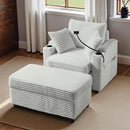 Accent Chair with Storage Ottoman Upholstered Living Room Chairs for Reading Chair with Chaise Lounge Chairs Indoor, Comfortable Armchair for Bedroom by CozyNest Decor