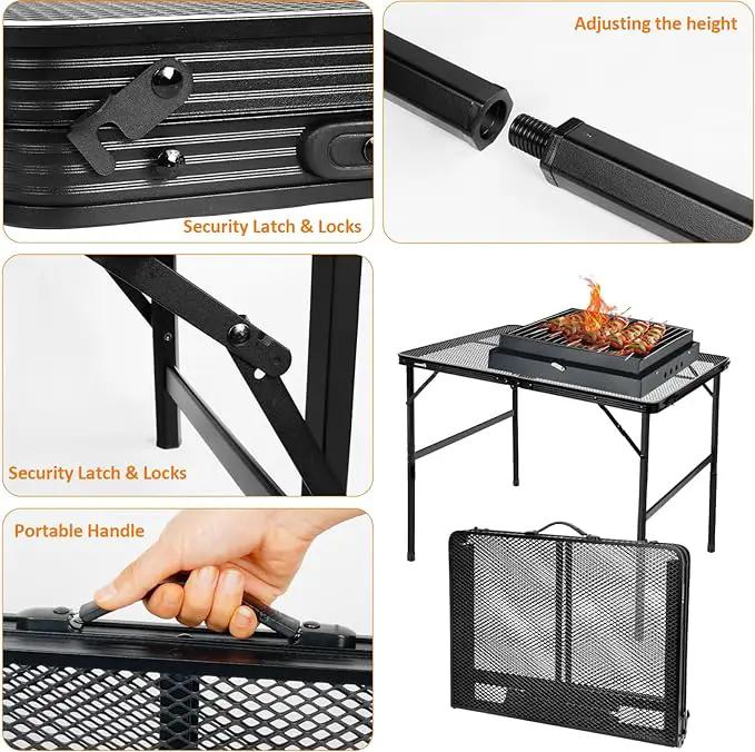 Folding Table, Easy for Storage, Compact and Portable Picnic Table for Grill, Outdoor Camping, Garden, Patio, Dining, BBQ, Party, Market, 3Ft (Medium, Black), photo 6 of 7