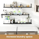 Heimlove 48 Inch Large Floating Bookshelves Set of 3,Black Wall Mounted Bookshelves,Heavy Duty Wooden Shelves for Living Room,Bedroom,Kitchen,Laundry Room Storage & Decor by CozyNest Decor