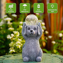 Solar Cute Dog Statue Holding Cracked Glass LED Lights – Funny Resin Dog Decor Garden Decorations for Patio,Balcony,Yard,Birthday Gifts for Women Mom by GreenHaven Gardens