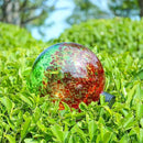 VCUTEKA Gazing Ball, Glass Gazing Balls Sphere for Garden Lawn Outdoor Ornament Yard Decorative, Red Swirl, 10" by CozyNest Decor