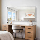 Silver Bathroom Mirror, 30x60 Inch Rectangular Deep Frame Mirror, Large Wall Mounted Bathroom Vanity Mirror Over Sink for Bedroom,Restroom, Living Room, Hangs Vertically or Horizontally by CozyNest Decor