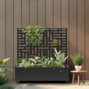 Casaphoria Metal Raised Garden Bed with Trellis and Wheels, 47"x47"x16" Planter Box for Climbing Plants, Vegetables & Vines, Features Drainage Holes and Privacy Screen (Black-Helen) by GreenHaven Gardens