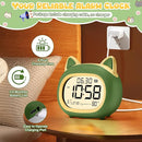 Kids Alarm Clock with Night Light for Kids, Small Digital Alarm Clocks for Bedrooms, Routine Builder, Cute Cat Alarm Clock with Sleep Training, Snooze, 12/24H, Date & Day, Temperature, USB Port by TinyTreasures Baby Boutique