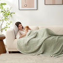 Snuggle Sac Sage Green Throw Blanket for Couch, Reversible Super Soft Warm Blankets Cozy Knit Blanket Fuzzy Plush Lightweight Throws for Sofa, Bed, Picnic, Ombre Sage Green, 50 x 60 inches by TinyTreasures Baby Boutique