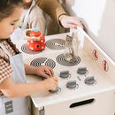 ECR4Kids Play Kitchen Stove, Wooden Playset, White Wash by TinyTreasures Baby Boutique