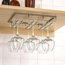 Wine Glass Rack - Under Cabinet Stemware Wine Glass Holder Glasses Storage Hanger 2 Pack Metal Organizer for Bar Kitchen Gold by CozyNest Decor