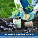 WORKPRO 5PCS Garden Tool Set, Aluminum Heavy Duty Gardening Tool Set with Garden Tool Bag, Outdoor Garden Hand Tools, Blue Insect and Flower by GreenHaven Gardens