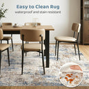 10x12 Area Rug Living Room: Washable Large Abstract Modern Soft Rugs Stain Resistant Indoor Floor Non Slip Accent Carpet for Bedroom Nursery Playroom Office Dining Room Dorm Home House- Tan Blue by TinyTreasures Baby Boutique