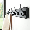 Dseap Wall Mounted Coat Rack: 38-1/4" Long, Patented, Heavy-Duty, 10-Double-Hooks Wooden Hanger Rail for Winter Coats, Hats, Jackets, Clothing - Black, Pack of 2 by CozyNest Decor