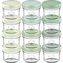KeaBabies 12pk 4oz Glass Baby Food Containers with Lids - Leak-Proof, Microwavable Small Glass Jars, Baby Purees & Toddler Snack Storage Containers, BPA-Free, Dishwasher & Freezer Safe (Sage) by TinyTreasures Baby Boutique