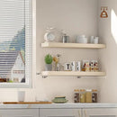 Light Wood Floating Shelves 36”x 8”x 1.4” Book Shelf Floating for Wall Mounted, Heavy Duty Shelf Hold 80 lbs, Unfinished Rustic Wall Shelves for Bedroom, Living Room, Kitchen, Office, Laundry Room by CozyNest Decor