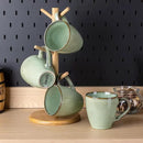 GBHOME Ceramic Coffee Mugs Set of 4, 12oz Stoneware Coffee Mugs Set For Dad Mom Women MEN, Light Weight Ceramic Coffee Cups for Latte/Tea/Beer/Hot Cocoa, Dishwasher & Microwave Safe, Pastel Green by CozyNest Decor