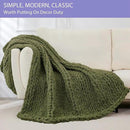 Bigacogo Chunky Knit Throw Blanket for Couch, 40x80 inches, 100% Hand Knitted with Thick Jumbo Chenille Yarn, Cozy Soft Large Rope Knot Cable Crochet Blankets for Sofa Bed Living Room, Yellow Green by CozyNest Decor