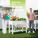 Elevated Raised Garden Bed with Wheels,Outdoor Large Resin Patio Planter Box Stand Divisible with Drain Plug,Water Monitor for Plants Vegetables Flowers Fruits(Ashen) by GreenHaven Gardens