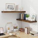 Fun Memories Floating Shelves for Wall 36 Inches, Wood Shelves with Invisible Bracket, 10" Deep Shelves Wall Mounted, Large Floating Shelves for Living Room Bathroom, Rustic Brown, Set of 2 by CozyNest Decor