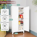 Metal Pantry Cabinet with 2 Doors and Adjustable Shelves, Kitchen Storage cabinets with Gold Handles, Versatile Storage for Laundry/Living Room,Bathroom,Dinning Room-White by CozyNest Decor