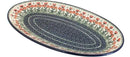 Blue Rose Polish Pottery Peach Posy Oval Platter by CozyNest Decor