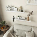 Fun Memories Farmhouse Floating Shelves - 8 Inch Deep Rustic Wood Wall Shelf - Premium Solid Pine Wood Storage Shelf for Kitchen Living Room Bedroom - 30" W x 8" D - Set of 2 - White by CozyNest Decor