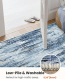 Amada 9x12 Large Area Rug, Modern Abstract Living Room Rug with Non-Slip Backing & Short Pile, Washable Rug with Abstract Pattern for Living Room, Bedroom and Dinning Room, Blue by TinyTreasures Baby Boutique