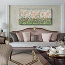 amatop Large Floral Wall Art Modern Abstract Flower Field Canvas Picture Botanical Artwork Rustic Wall Decor for Living Room Bedroom Pink Green Blooming Wildflower Forest Nature Art Print 48x24in by CozyNest Decor