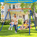 GIKPAL Swing Set with Stand for Kids, Outdoor Swing Sets for Backyard with 32 Saucer and 26.2" Seat, Heavy Duty Metal A-Frame Holds 440 lbs by TinyTreasures Baby Boutique