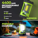 Rechargeable Camping Lantern, 3000LM 5 Light Modes Camping Light 4400 Capacity Phone Charger LED Impact-Resistant Flashlight Lantern Portable Waterproof Hurricane Lanterns for Emergency(Pale Green) by CozyNest Decor