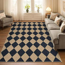 Lahome Checkered Easy Jute 5x7 Area Rugs, Washable Outdoor Patio Rug for Living Room Diamond Indoor Outdoor Carpet, Farmhouse Geometric Non Slip Black Carpet for Backyard Dining Room by CozyNest Decor