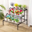 DOEWORKS 3 Tier Stair Style Metal Plant Stand, Garden Shelf for Large Flower Pot Display Rack Indoor Outdoor, Black by GreenHaven Gardens