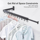Clothes Drying Rack,Laundry Drying Rack Wall Mount, Space Saver Clothes Rack,Retractable,Collapsible(Tri-Fold), for Balcony,Laundry,Bathroom, Dark Grey Color,3z-g02 by CozyNest Decor