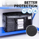 TAILI Extra Large Moving Bags, 8 Pack Black Heavy Duty Totes For Storage with Visible Window, Wrap Around Handles, Storage Bags for Space Saving, Alternative to Moving Boxes by TinyTreasures Baby Boutique