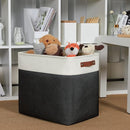 DULLEMELO Extra Large Storage Baskets, Fabric Storage Bins for Organizing Shelves Nursery Toys Books, Closet Baskets and Bins with Handles, White&Black 2-Pack by TinyTreasures Baby Boutique