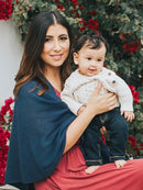 We are Amma | The Cocoon™ - Newborn Essentials Must Haves: Nursing Cover for Breast Feeding Essentials | Nursing Sweater Used as Breastfeeding Cover (Navy, One Size) by TinyTreasures Baby Boutique