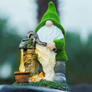 Water Pump Gnome Decorations for Yard/Lawn Outdoors Decor – Weatherproof Garden Statue – Fun Spring Summer Charming Gnomes Gifts for Women (Forest Green) and Home. by CozyNest Decor