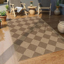 Lahome Checkered Easy Jute Indoor Outdoor Rug, 3x5 Washable Nature Rug for Entryway Living Room Indoor, Farmhouse Non Slip Checkerboard Carpet for Entry Guestroom Deck by CozyNest Decor