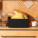 Small Storage Baskets for Organizing | Closet Organizer Bins | Shelf Toy Basket | Woven Rope Baskets | Cube Decorative Box | Shallow Basket | 13x8.5x5.1” | 3 Packs Black by GreenHaven Gardens