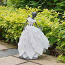 DiliComing Fairy Garden Accessories Outdoor Statue - Table Decor for Living Room Garden Maiden Bookshelf Decor Xmas Resin Holly Leaves Maiden White Statue 10.5 * 6.0 * 14.5 Inch by CozyNest Decor