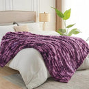 NEWCOSPLAY Faux Fur Twin Blanket Tie-dye Violet Purple Luxury Fluffy Thick Warm Bubble Blanket for Couch Sofa Bed 700GSM (Tie-dye Violet Purple, Twin(60"x80")) by CozyNest Decor