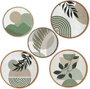 Qunclay 5 Pcs Wall Art Decor Wooden Living Room Wall Decor Bohemian Hanging Farmhouse Geometric 10'' and 8'' Aesthetic Wood Minimalist Posters for Bedroom(Greenery) by CozyNest Decor